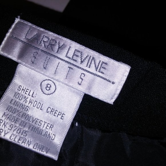 Larry Levine Suit Jacket Pants‎ Blazer & Slacks Size 8 Womens Black Solid - Picture 16 of 16